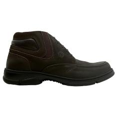 Coturno Moderno Masculino Anatomic Gel Vintage Urbano Tecnologia 360° Palmilha Gel Couro Nobuck 7898 - Café