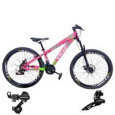 Bicicleta Vikingx 21v Aro 26 Tuff 25 Aluminio Cambio Shimano Dianteiro