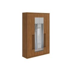 Guarda Roupa 4 Portas E 2 Gavetas C/espelho Alonzo Amêndoa - Lopas