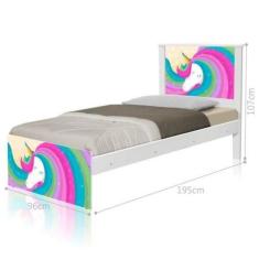 Cama Juvenil Barcelona Unicórnio Arco Íris - CasaH