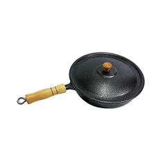 Frigideira Ovo Alumínio Fundido Craqueado Preto 14cm Tampa Leve