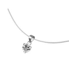 Colar Ponto De Luz Coração De Zircônia Prata 925 Com Caixa