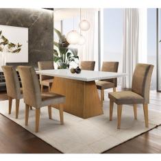 Conjunto Sala De Jantar Mesa Com 6 Cadeiras Mariana Espresso
