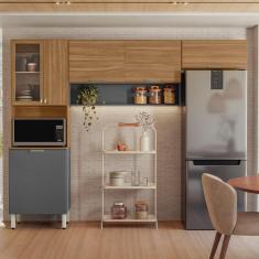 Cozinha Compacta Demóbile Aspen com 6 Portas e 2 Prateleiras - 250cm de largura 