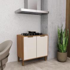 Balcão de Cozinha 80cm 2 Portas Xangai Freijó/Off-White