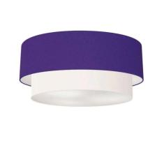 Plafon Duplo Cilíndrico Vivare Md-3064 Cúpula Tecido 70x60cm - Bivolt Roxo-branco 127/220v