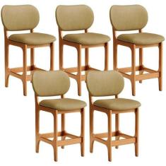 Kit 05 Banquetas Baixa Bar Cozinha E Sala De Jantar Fixa Betta L02 Imb