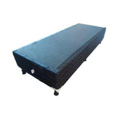Base Box Solteiro Atenas 88x188x30cm Topazio, Preto