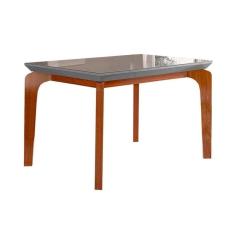 Mesa Para Cozinha Londrina + Tampo Madeirado Reto 120x80cm Grafite-imbuia - Rufato