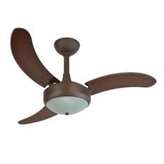 Ventilador De Teto Lux 2003 Com 3 Pás Mdf Marca Infinity (MARROM TEXTURIZADO COM PÁS TABACO, 110V)