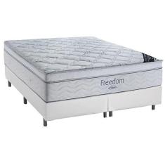 Cama Box King + Colchão Ortobom De Molas Freedom 66x193x203