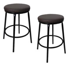 Kit 2 Banqueta Fany Baixa sem Encosto Alt 50 cm Estrutura Preto - Meta