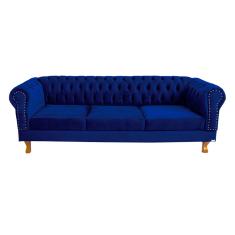 Sofá Chesterfield Duque 3 lugares 2M - Suede Azul Marinho / sala de estar, recepção, barbearia