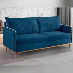 Sofá Living 2 Lugares Persa Exala Sofisticação E Conforto Azul