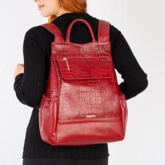 Mochila antifurto de couro croco feminina Suelen-Feminino