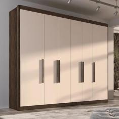 Guarda Roupa Casal Valencia 6 Portas 6 Gav - Tonielque Móveis, Chocola