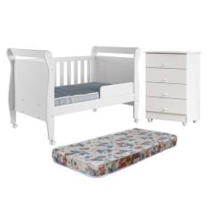 Quarto de Bebê com Berço Mini Cama com Colchão Slim e Cômoda de Bebê 1