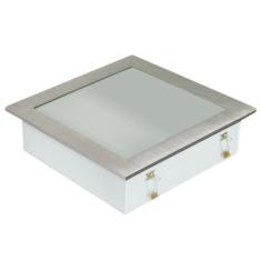 Plafon Space Emb. Quad. 30cm Alum. Vidro Fosco E-27 3 Lamp. Max 60w Es