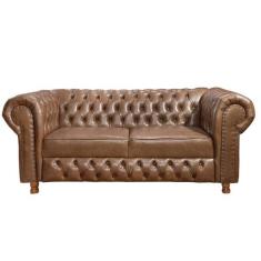 Namoradeira Chesterfield Vittorio 3 Lugares Via Encanto Marrom