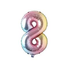 Balão Metalizado Degradê Número 8 - 40cm - Extra Festas