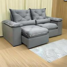 Sofá Retrátil e Reclinável Confortável com 1,90m de Largura e Abertura