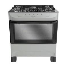 Fogão a Gás Mueller MFV5BB 5 Bocas Titanio Mesa de Vidro - Bivolt