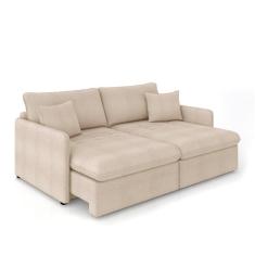 Sofá Retrátil Reclinável 2 Lugares 154cm Maili Bouclê Creme K01 - D`rossi