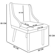 Kit 10 Cadeiras de Jantar Corino Preto Pés Palito
