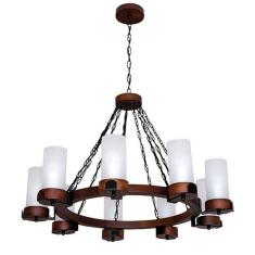 Lustre Muller Country Redondo 9 Lâmpadas Envelhecido 1109E