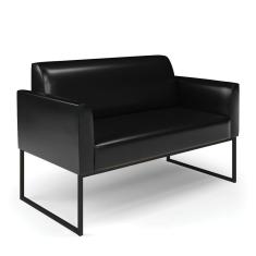 Sofá Namoradeira Base Industrial Preto Marisa Corano Preto D03 - D'rossi