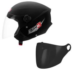Capacete Moto Aberto New Liberty 3 Pro Tork + Viseira Fumê, PRETO FOSC