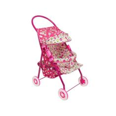 Carrinho De Boneca Bebê Elise Brinquedos Oliveira Rosa 73Cm