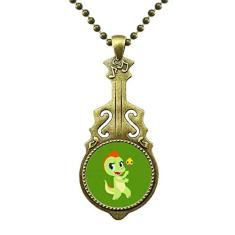 DIYthinker Colar Dinosaur Kingdom Love You com pingente de música de guitarra antiga