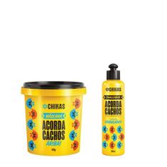 Máscara 450g Acorda Cachos Finalizador Ondulados 300g Chikas