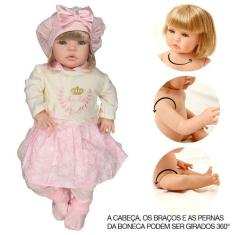 Bebê Reborn Silicone Loira Ellen Rosa Cegonha Reborn Dolls