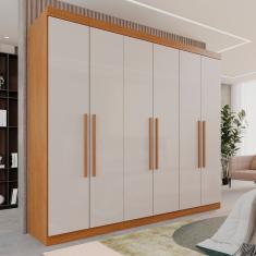 Guarda-roupa Casal 6 Portas 3 Gavetas Roma Espresso Móveis Imbuia/Off White