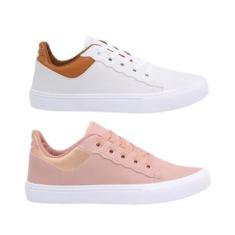 Kit 2 Pares de Tênis Casual Feminino-Feminino