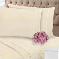 Jogo de Lençol 400 Fios Suave Feito Algodão Casal 3 Peças Casa Dona, B