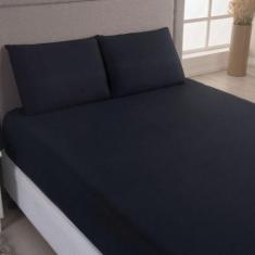 Jogo Cama Lençol Sonnet Solteiro Malha Lisa 100% Algodão Macio 2 Peças