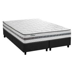 Cama Box King: Colchão Molas Ensacadas Herval Masterpocket Catana + Base Crc Suede Gray(193X203)