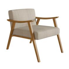 Poltrona Com Encosto Ravena Nogueira/bege