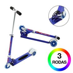 Patinete Spider Man para Criança 3 Rodas Masculino Azul - DM Radical