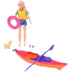 Boneca Kaibibi com Seu Cachorro e Caiaque WG094 - Kaibibi - COML BELAT