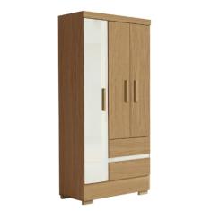 Guarda Roupas Solteiro 3 Portas 2 Gavetas Coimbra Atacama/off White