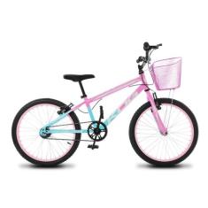 Bicicleta Infantil Feminina Aro 20 KOG Alumínio Com Cestinha, Azul deg