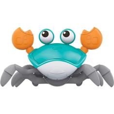 Pega Caranguejo - Brinquedo com Música, Que Anda e Evita Obstáculos - Movido a Pilhas (AA) (Verde!)