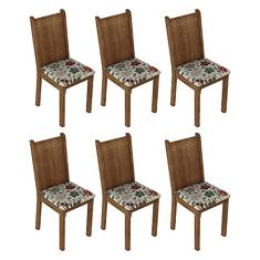 Kit 6 Cadeiras 4290 Madesa - Rustic/Hibiscos