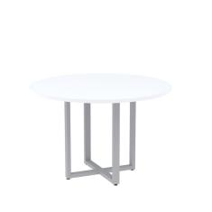 Mesa de Reunião Redonda 100cm Mrr1100p25tub Branco/Cinza