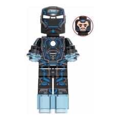 Boneco Blocos De Montar Homem De Ferro Armadura Neon