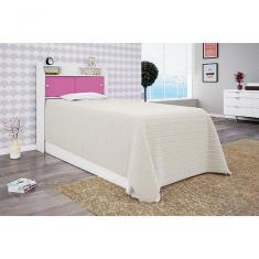 Cabeceira Box Solteiro 0,88cm Elisa Branco Branco-rosa - Framar Móveis